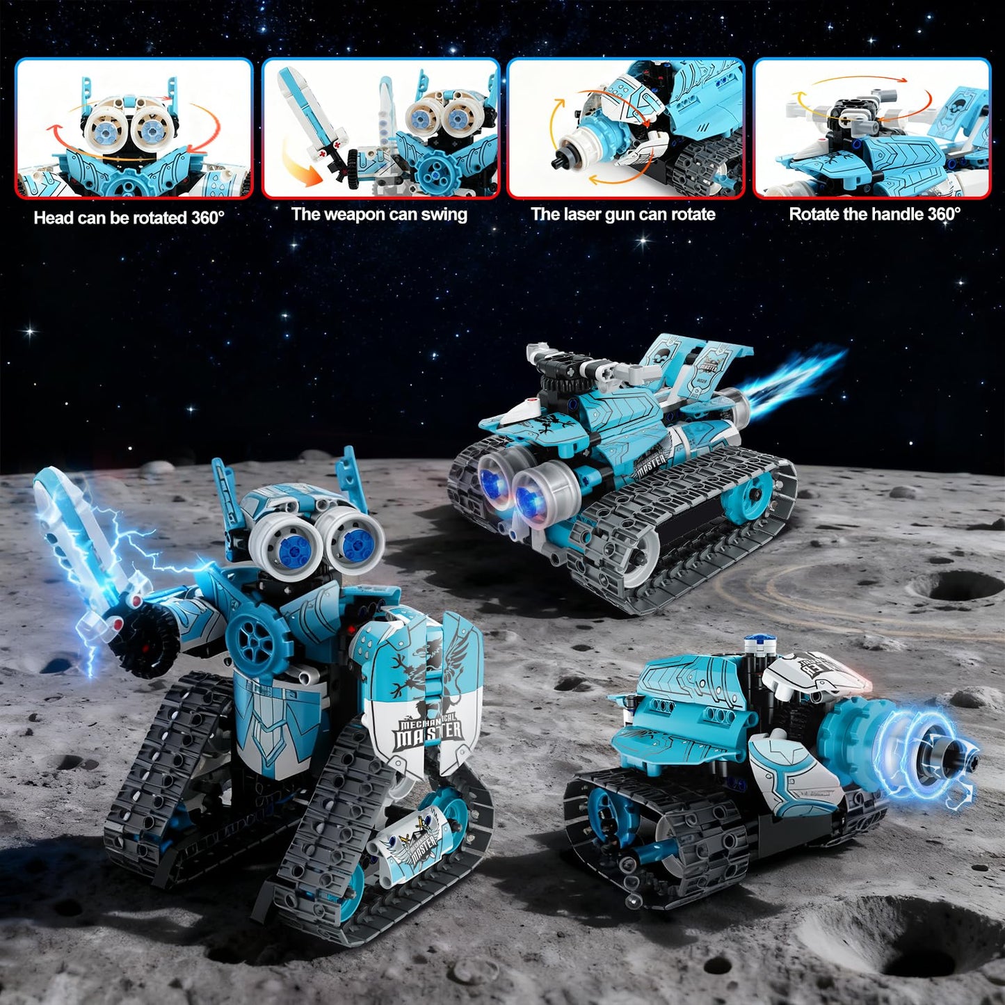 ToyFuntasy 3 in 1 Robot Building Kits for Kids - STEM Birthday Gifts for 6 7 8 9 10 11 12+ Year Old Boys - Educational DIY Science Projects, Robotics Toys with APP & Remote Control
