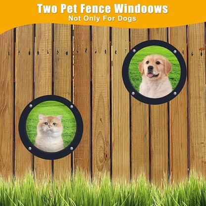 FMOACEN 2PCS Dog Fence Window Clear View Dome Pet Peek Window 12.4" Clear Pet Dome Playground Doggie Fence Window