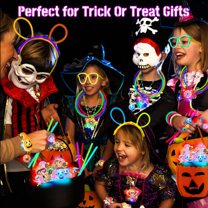 iRugosa hapfyer 124PCS Halloween Party Favors for Kids, Glow in the Dark Toys Bulk for Halloween Treat Bags Goodies Bags Fillers/Halloween Gifts Party Supplies