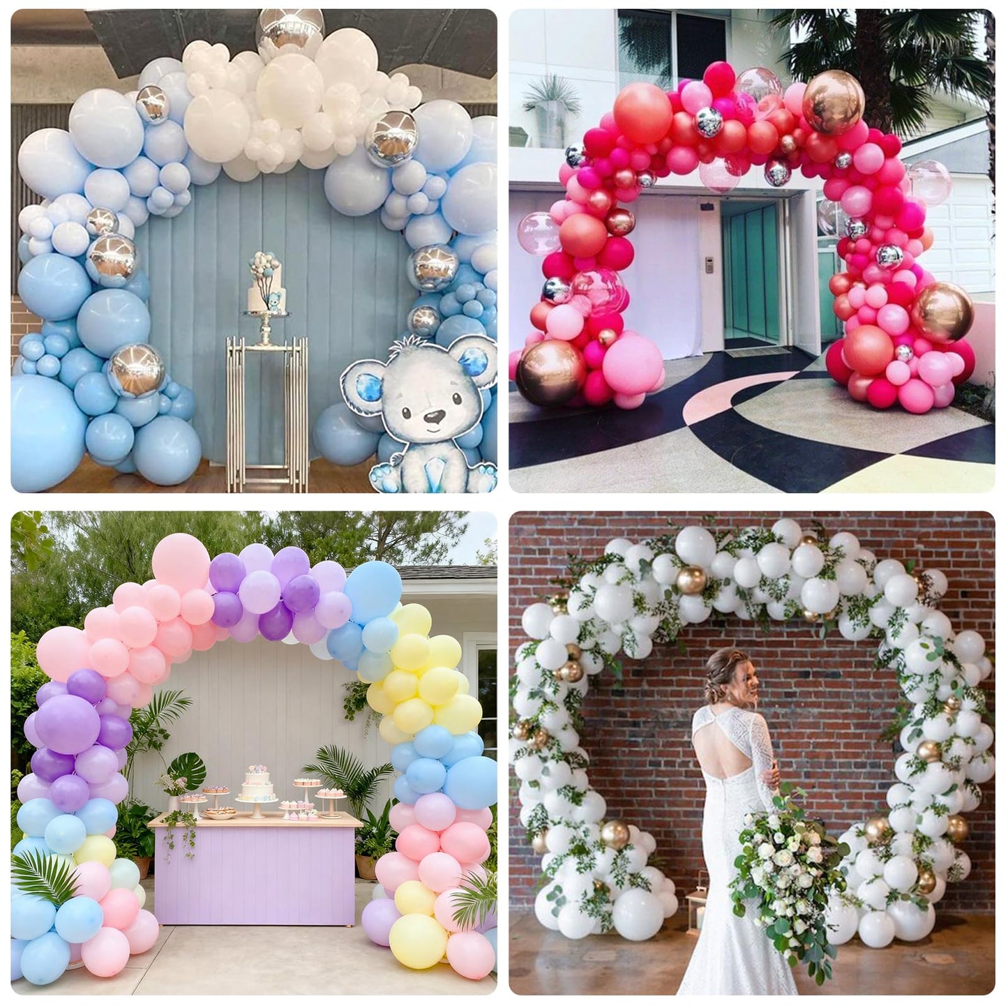 RUBFAC Balloon Arch Kit and Balloon Pump, 10Ft Wide Adjustable Balloon Arch Stand for Floor Frame with Electric Pump Bases Balloon Accessories for Birthday Party Baby Shower Festival Decorations