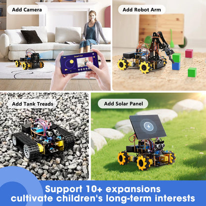5-In-1 ESP32 Smart Camera Solar Robot Tank Car Kit, STEM Toy Robotics Kit for Kids Age 8-16 Boy, APP & Remote Control 4WD Car with 3MP Camera, Arduino Educational Science Coding Kit Gift for 12+ Teens