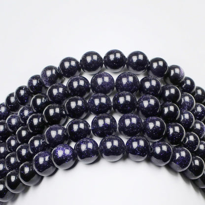 MJDCB Natural Stone Beads Blue Sand Stone Round Loose Beads for Jewelry Making DIY Bracelet Necklace (8mm)