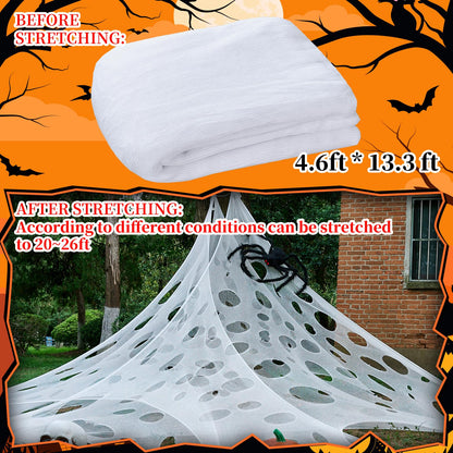 VICAMB 470sqft Giant Spider Web Halloween Decorations Outdoor Cut Your Own Spider Web Netting Beef Netting for Haunted House,Halloween Party Decoration