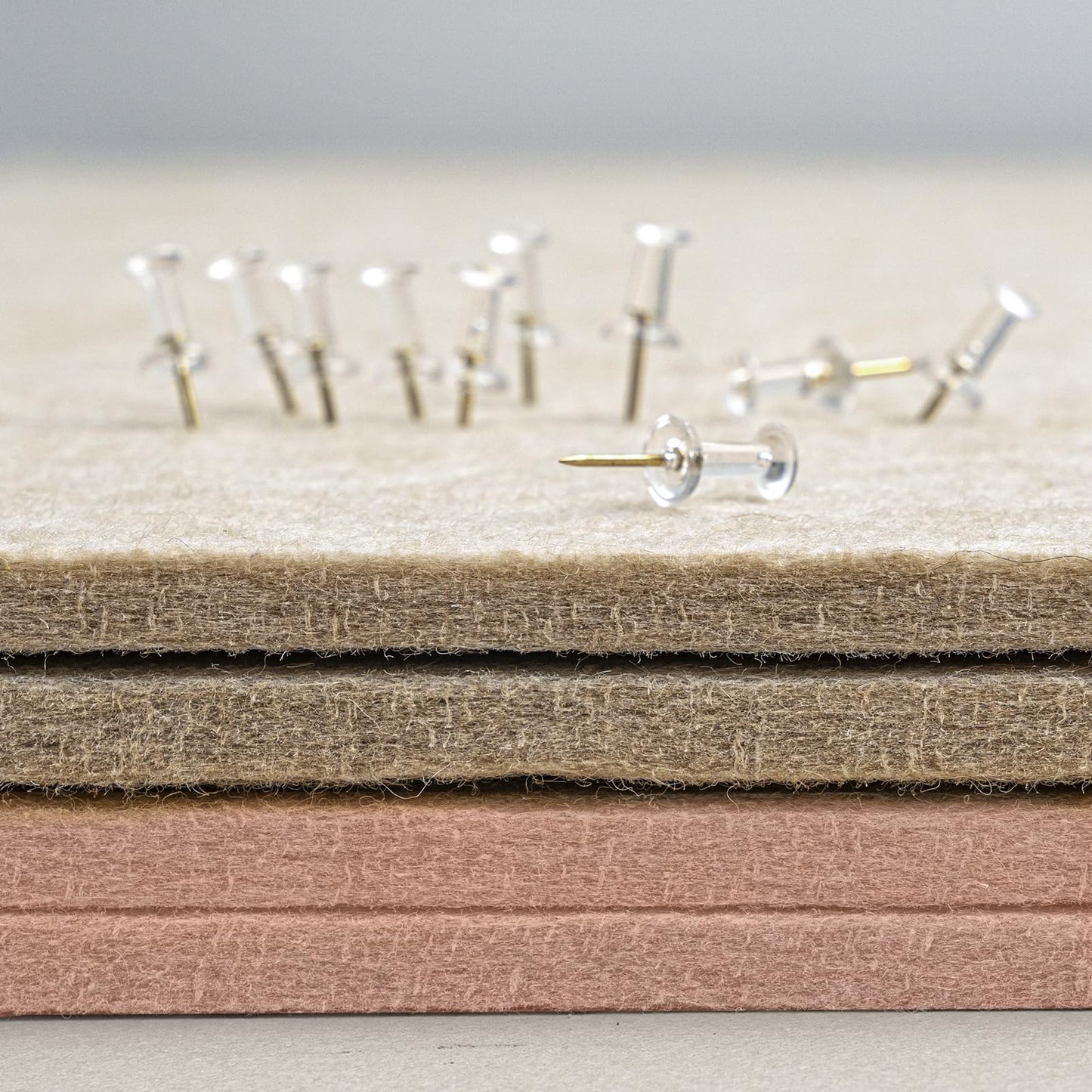 Large Bulletin Board - 48 x 36 Inches, Decorative Felt Pin Board for Wall - 4' x 3' Foldable Photo Display Board with Self-Adhesive Tape,Includes 20 Push Pins - Mauvey Pink