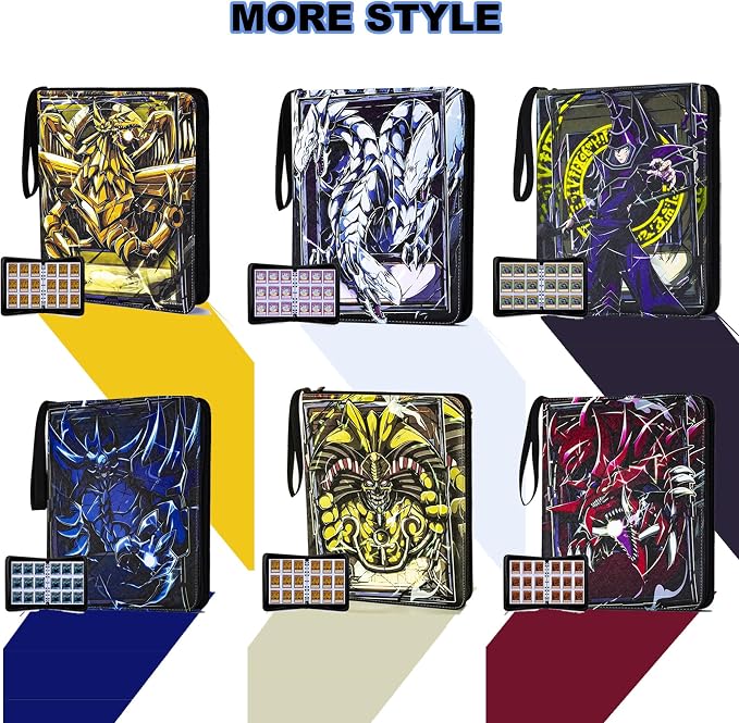 990+Pockets Trading Card Holder Binder with Zipper for Y-G-O Cards, MTG, TCG Cards, 990 Cards Capacity