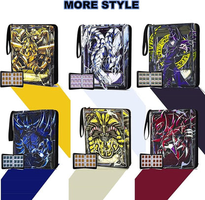 990+Pockets Trading Card Holder Binder with Zipper for Y-G-O Cards, MTG, TCG Cards, 990 Cards Capacity