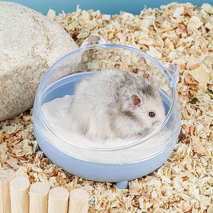 Meow&Woof 2 Pack Cozy Small Animal Beds with Hock, Winter Guinea Pig House, Hamster Sand Bath Container, Large Sandbox Toilet Gerbil Batheoom, Tiny Chinchilla Dust Bathtub Sand Bath Box for Hamster Ca
