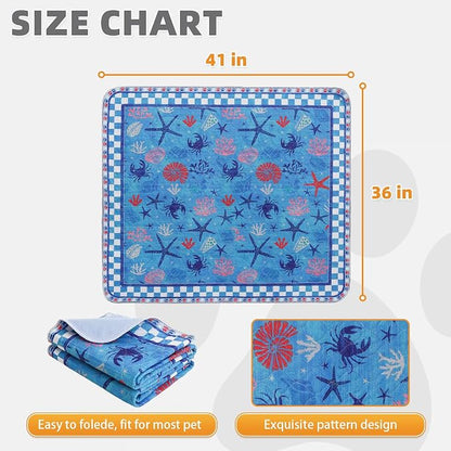 KOOLTAIL Summer Washable Pee Pads for Dogs, 2 Pack Super Absorbent Reusable Puppy Training Pads Waterproof, Nonslip & Leak-Proof Dog Pee Pads,Large Pet Mats Whelping Pads for Floor,Crate,Couch,36"x41"