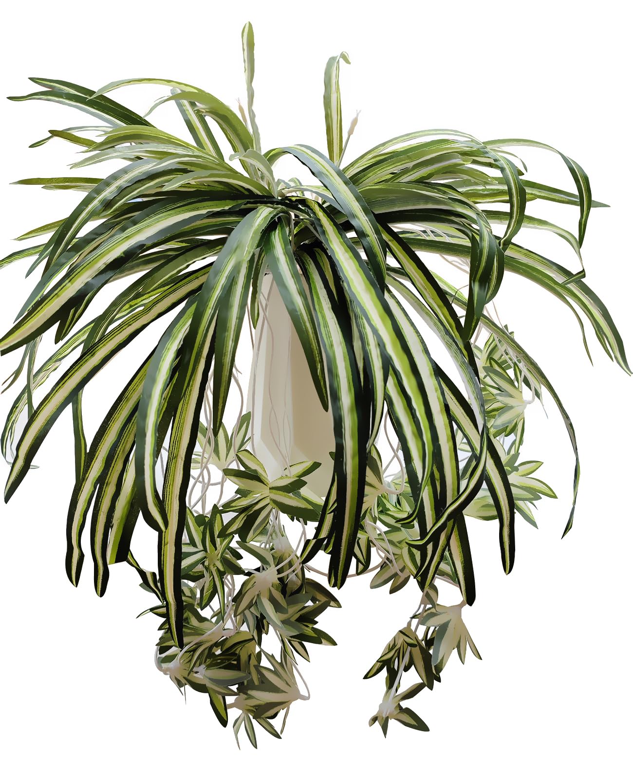 Qingriver 3 Sets Artificial Bracketplant chlorophytum Silk Spider Flowers Bonsai Wall Hanging Plants for Home Decor