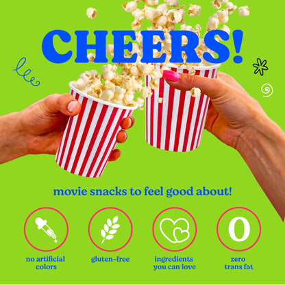 Pop n' Dulge Popcorn Movie Night Supplies 16 pcs Gift Set, 5 Gourmet Popcorn Kernels, 5 Seasoning Variety Packs Non-GMO Kosher Snacks, Great Housewarming Family Date Night Gifts Basket Ideas For Him Her