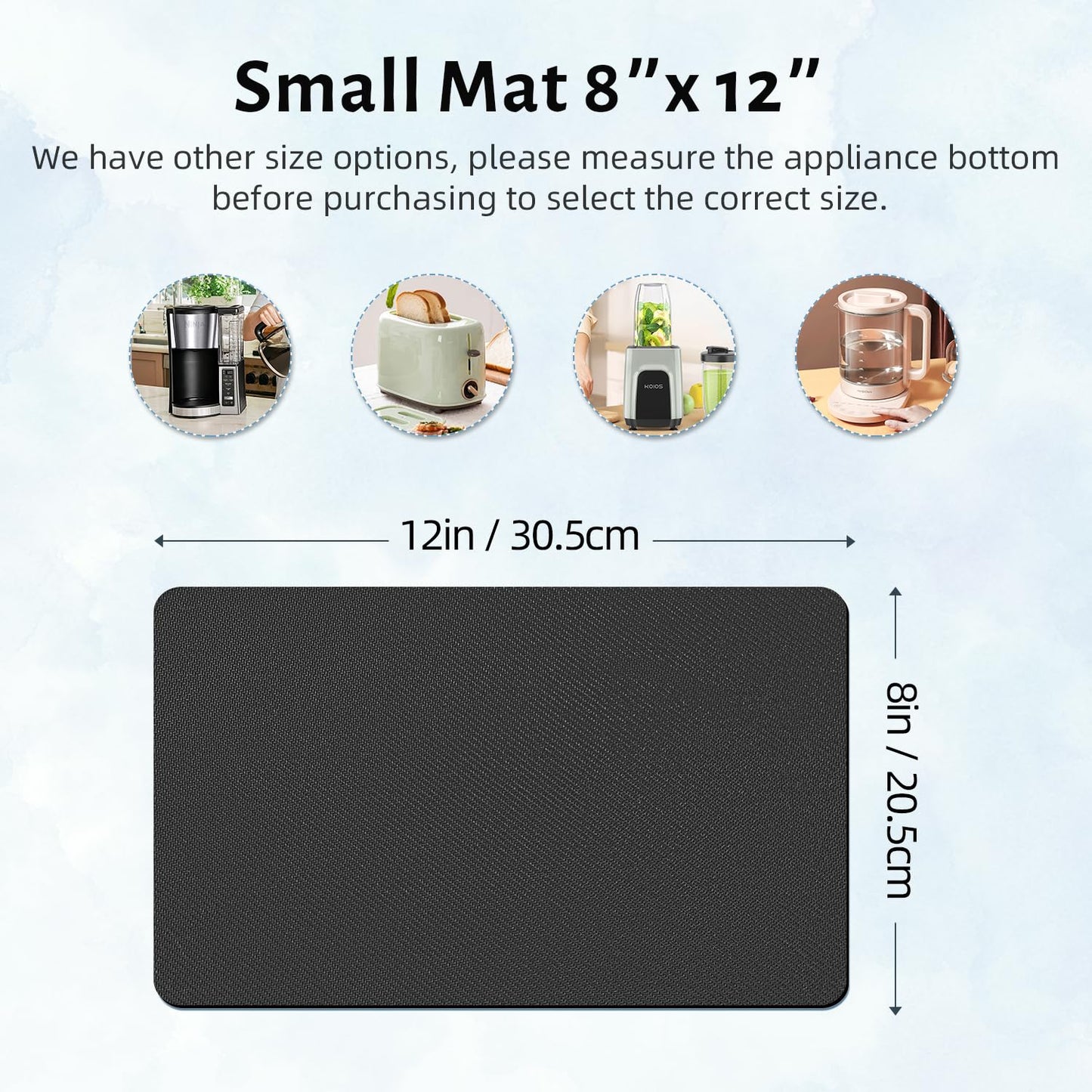 LOPNUR 14"x10" Small Appliance Slider, Appliance Sliders for Kitchen Appliances, 360° Rotating Sliding Tray for Coffee Maker, Heat Resistant Mat Cut to Fit Stand Mixer Air Fryer Microwave, Gray