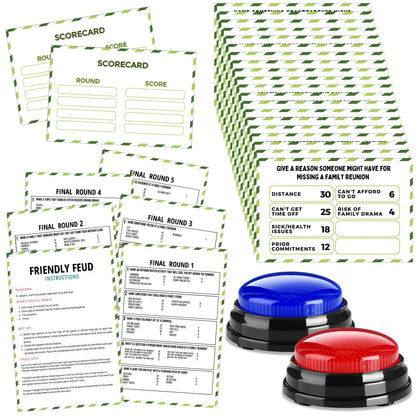 Humyoun Family Reunion Friendly Feud Game with 2 Answer Buzzers, Feud Cards for Game Night Fun Trivia Quiz for Party Groups Team Building(Colorful, Family)