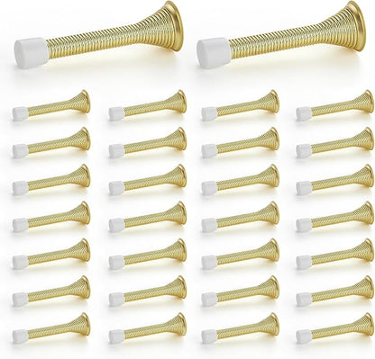 Ravinte Door Stoppers, 30 Pack Gold Spring Door Stops with Rubber Bumper, Door Stoppers for Bottom of Door