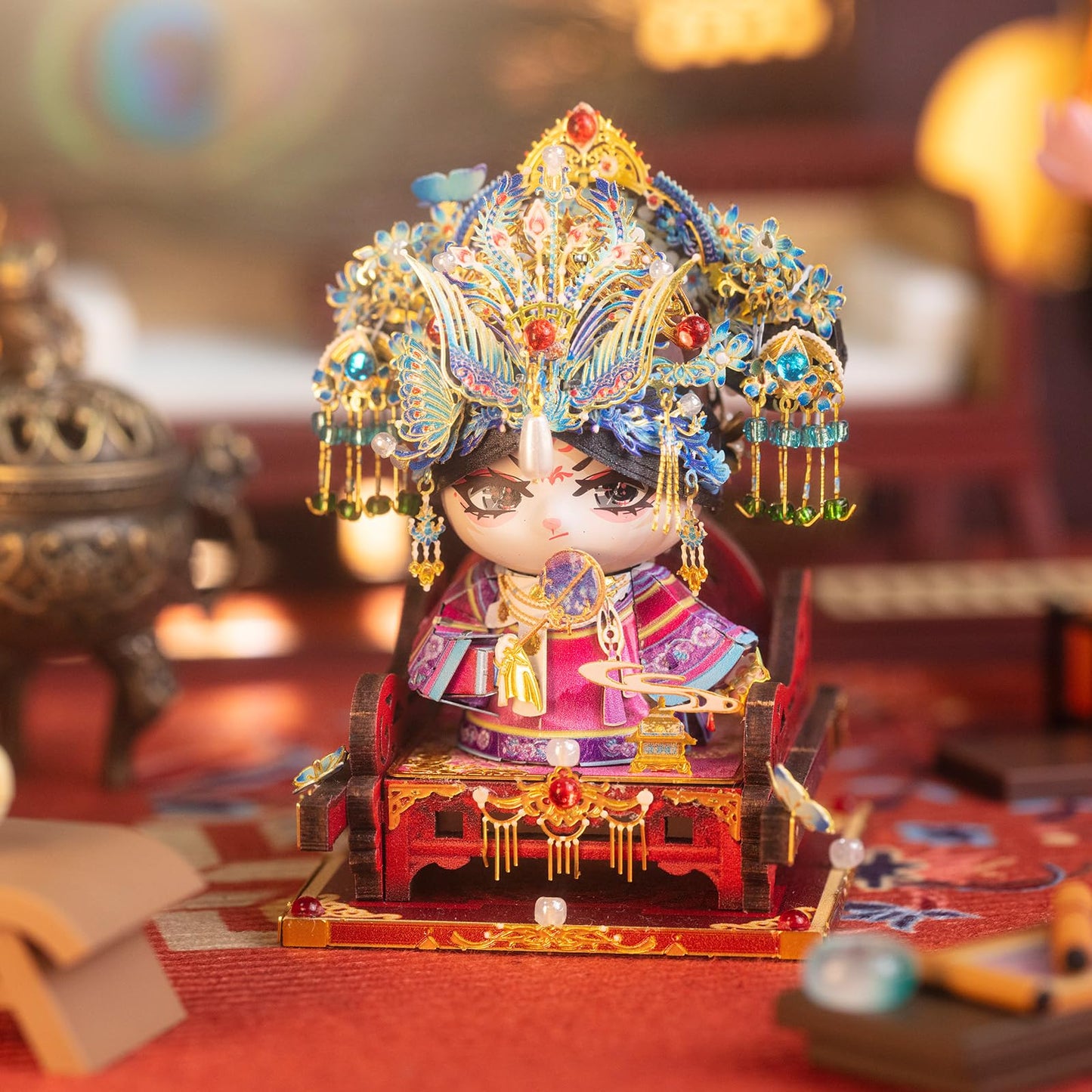 MU 3D Metal Puzzles for Adult Building TV Series Empresses in the Palace Consort Hua Kitty, Cat Themed Metal Models Kits Miniature, Assembling DIY Sets Home Desk Decor