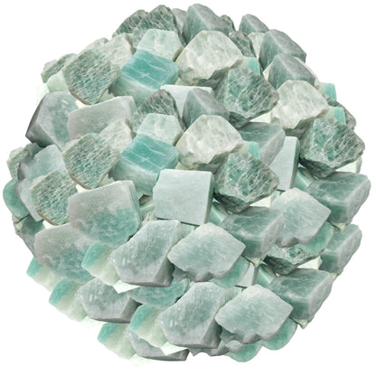 Amazing Gemstone Amazonite Raw Crystals and Healing Stones, Natural Rocks for Tumbling and DIY Raw Stones and Crystals (1 lb)