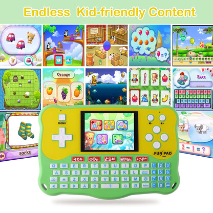 LUHYAUAN Kids Tablet/Baby Learning Pad with 102 Activities/Toddler Tablet with ABC/Words/Music/Math Interactive Educational Electronic Toys Gifts Handheld Game for Preschool Boys Girls Ages 3-12