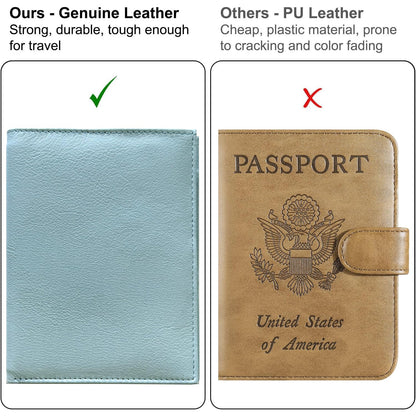 Chambray RFID Genuine Leather Passport Wallet