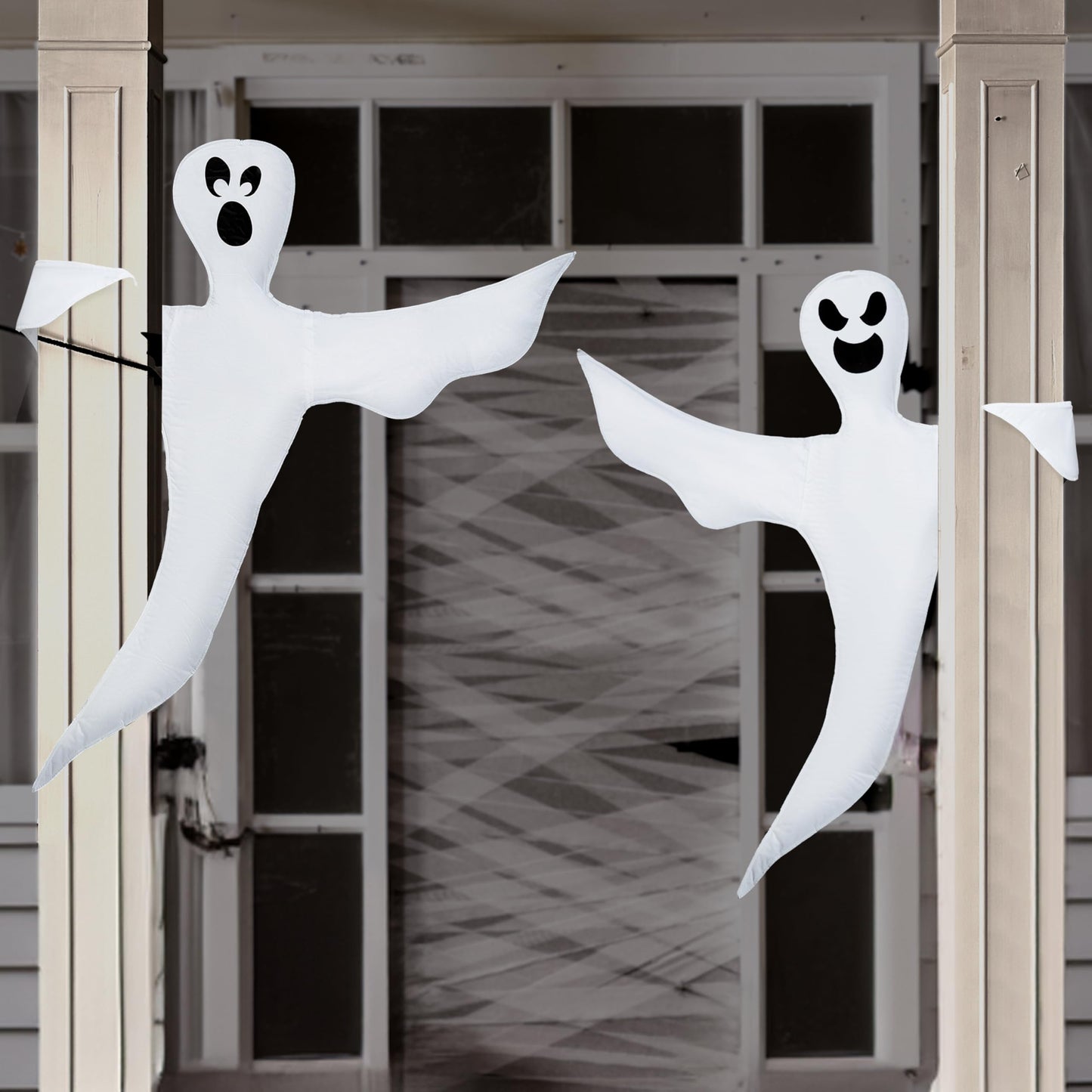 JOYIN Halloween 2 Pcs Tree Wrap Ghost Decoration Outdoor, 53” Bendable Flying Ghost for Trees Yard Lawn Garden Prop, Party Supplies, Haunted House Indoor Decor