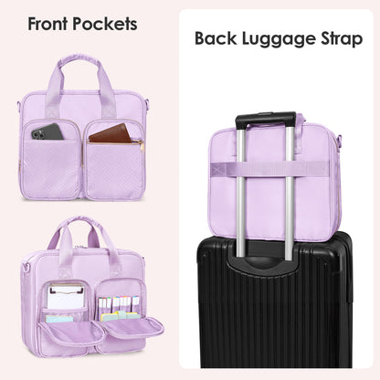 Prokva 3 Ring Zipper Binder, 2 Inch Ring Binder Organizer Bag with Shoulder Strap Fits 13 Inch Laptop and 500 Sheets, Purple(Empty Bag Only)