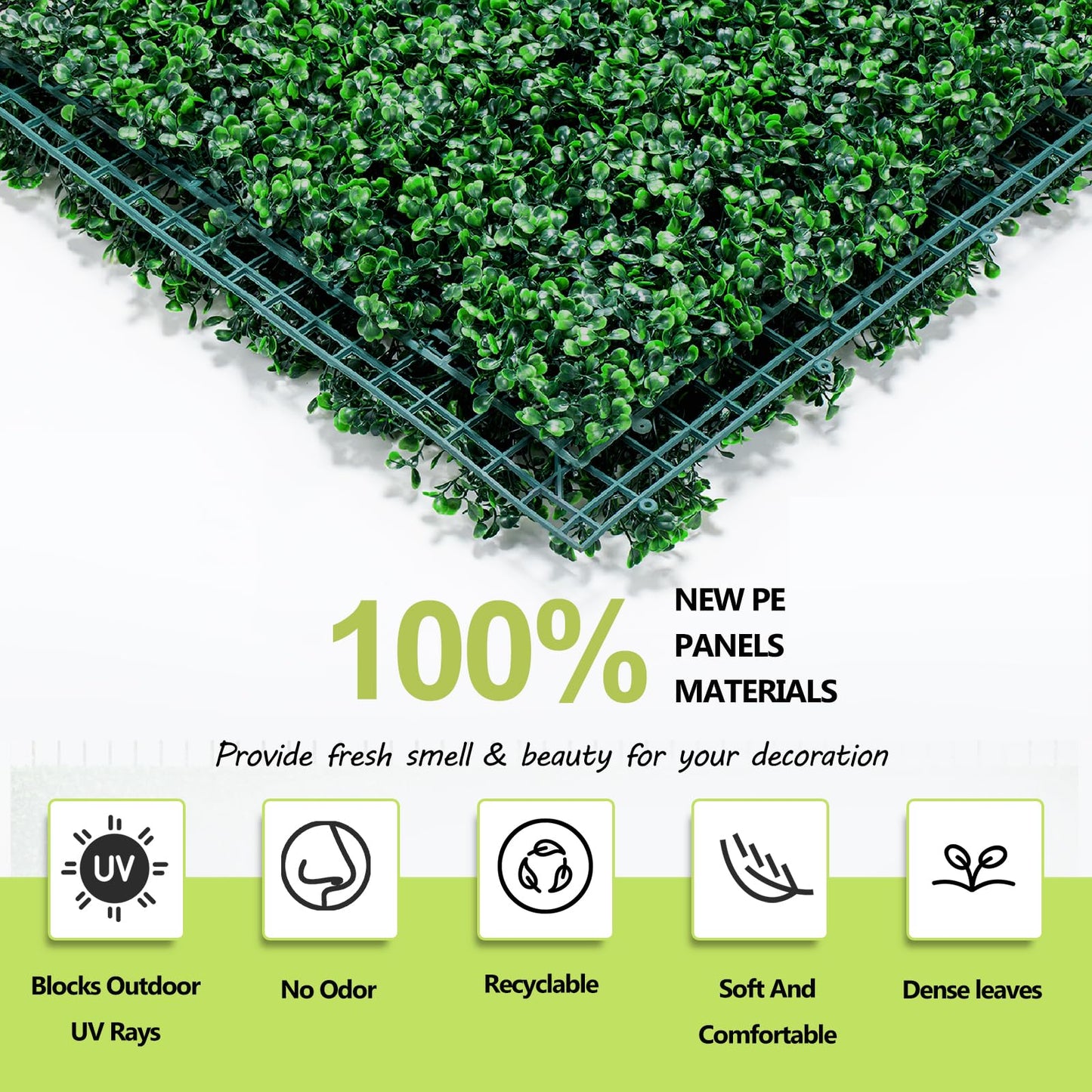 AOKIE 48x120 in Artificial Grass Roll Wall(40 sq ft), Boxwood Hedge Wall Panels UV-Anti Grass Backdrop Wall Decor, Greenery Privacy Hedge Screen for Indoor Outdoor Patio Balcony, Party Garden Fence