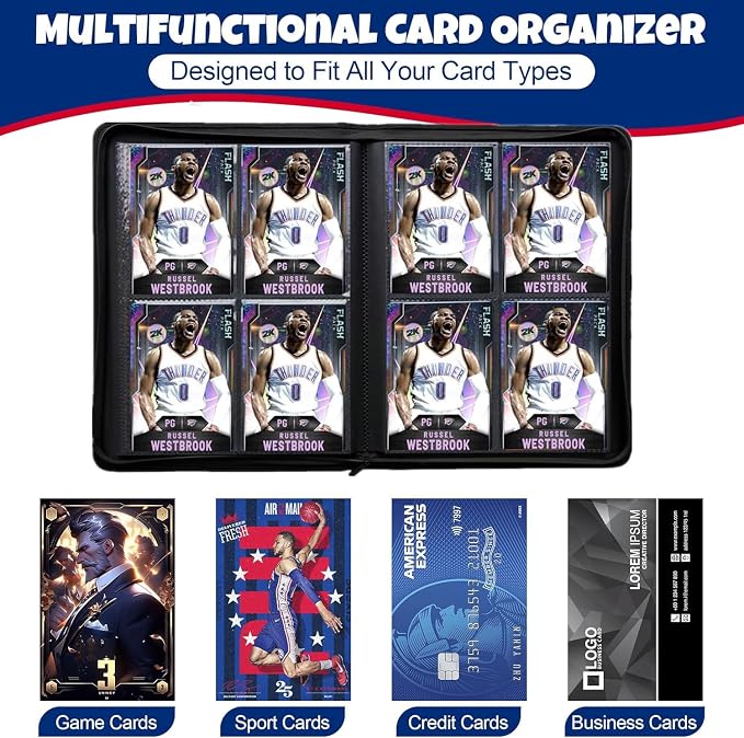 Trading Card Binder 4 Pocket, 240 Pockets Ringless PU Cover Card Collection Binder, Double Sided Card Binder Collector Album, Card Folder for MTG, TCG, Sports Cards, Game Card (White, 4Pockets)