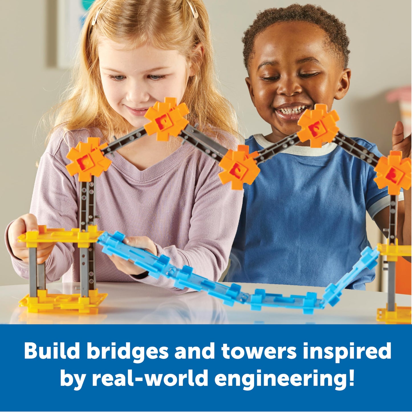 Learning Resources STEM Explorers Bridge Builders Classroom Set, 305 Pieces, STEM Projects for Students Ages 5+, Back to School and Teacher Supplies