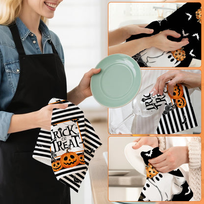 Hexagram Halloween Kitchen Towels, Black Halloween Hand Towels for Bathroom