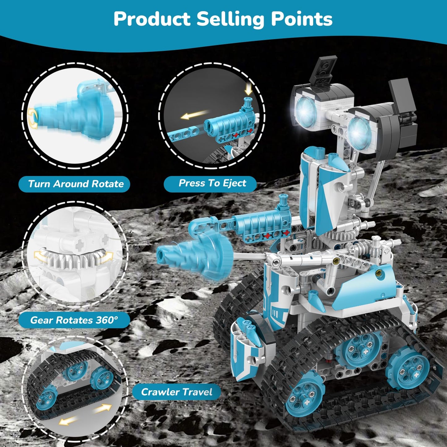 Ansnibe Robot Building Kit with APP/Remote Control STEM Gifts for Boys Age 6-16,Technic Coding Robotic Toys for Kids Birthday, Buildable 5in1 Models with 720 Pieces