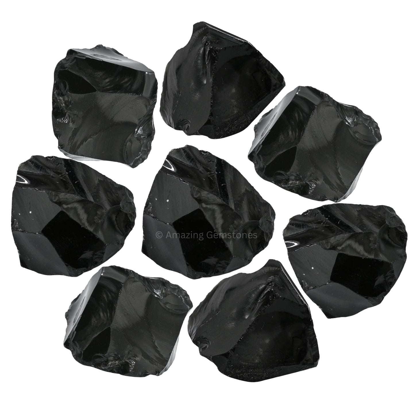 Amazing Gemstone Black Obsidian Raw Crystals and Healing Stones, Natural Rocks for Tumbling and DIY Raw Stones and Crystals (1 LB)