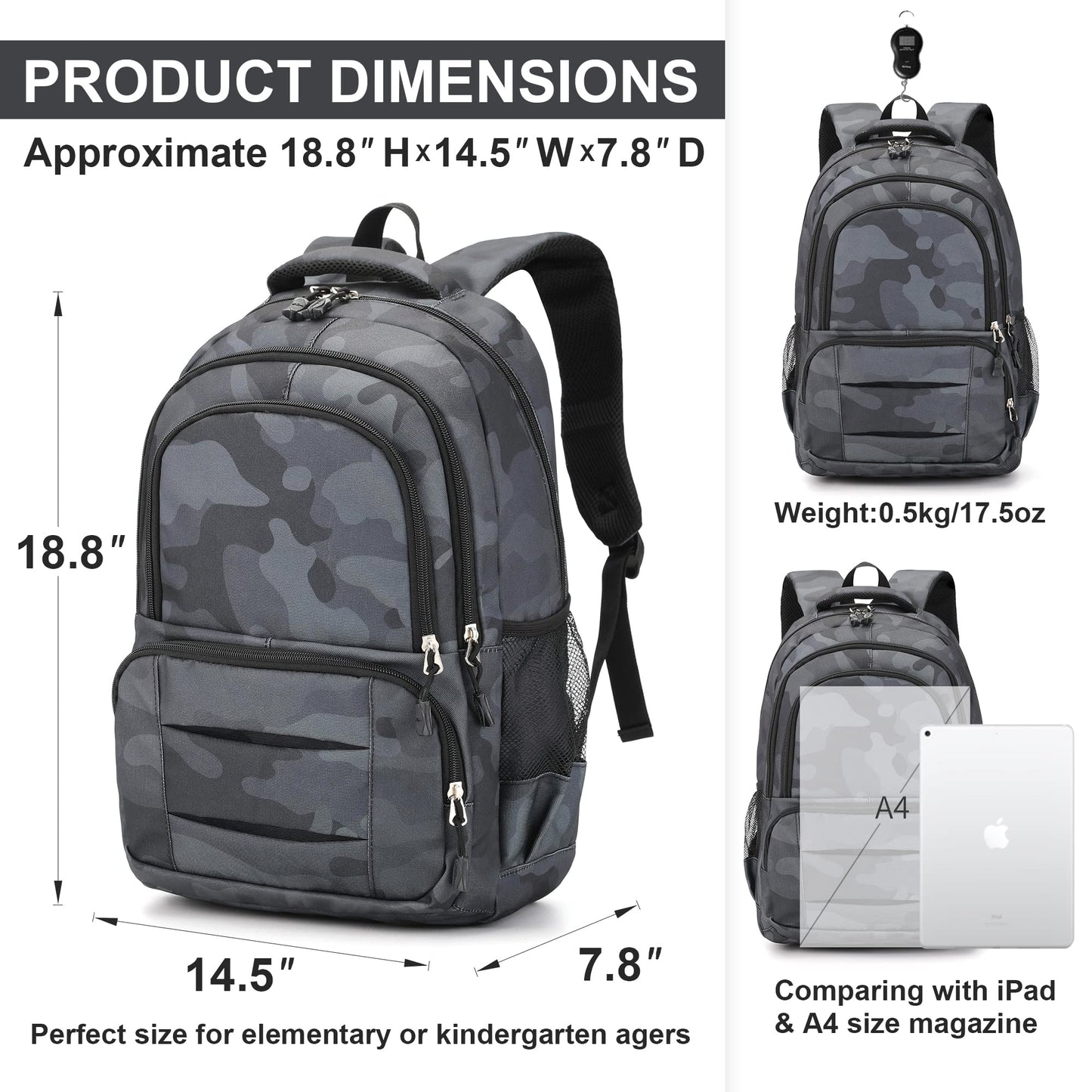 rickyh style Lightweight Elementary Durable Backpack Student Kids Waterproof Backpack