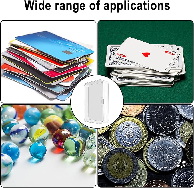 Blank Card Case, 8 Pack Clear Plastic Card Deck Box, Snaps Closed - Storage Box for Base Ball Trading Cards, Business Cards & More