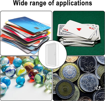 Blank Card Case, 8 Pack Clear Plastic Card Deck Box, Snaps Closed - Storage Box for Base Ball Trading Cards, Business Cards & More