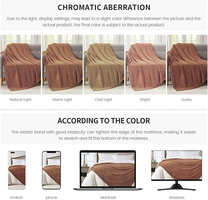 BOURINA Chenille Throw Blanket for Couch Sofa Chair Bed Home Decoration, Soft Warm Cozy Blanket for All Season（50" x 60", Coral）