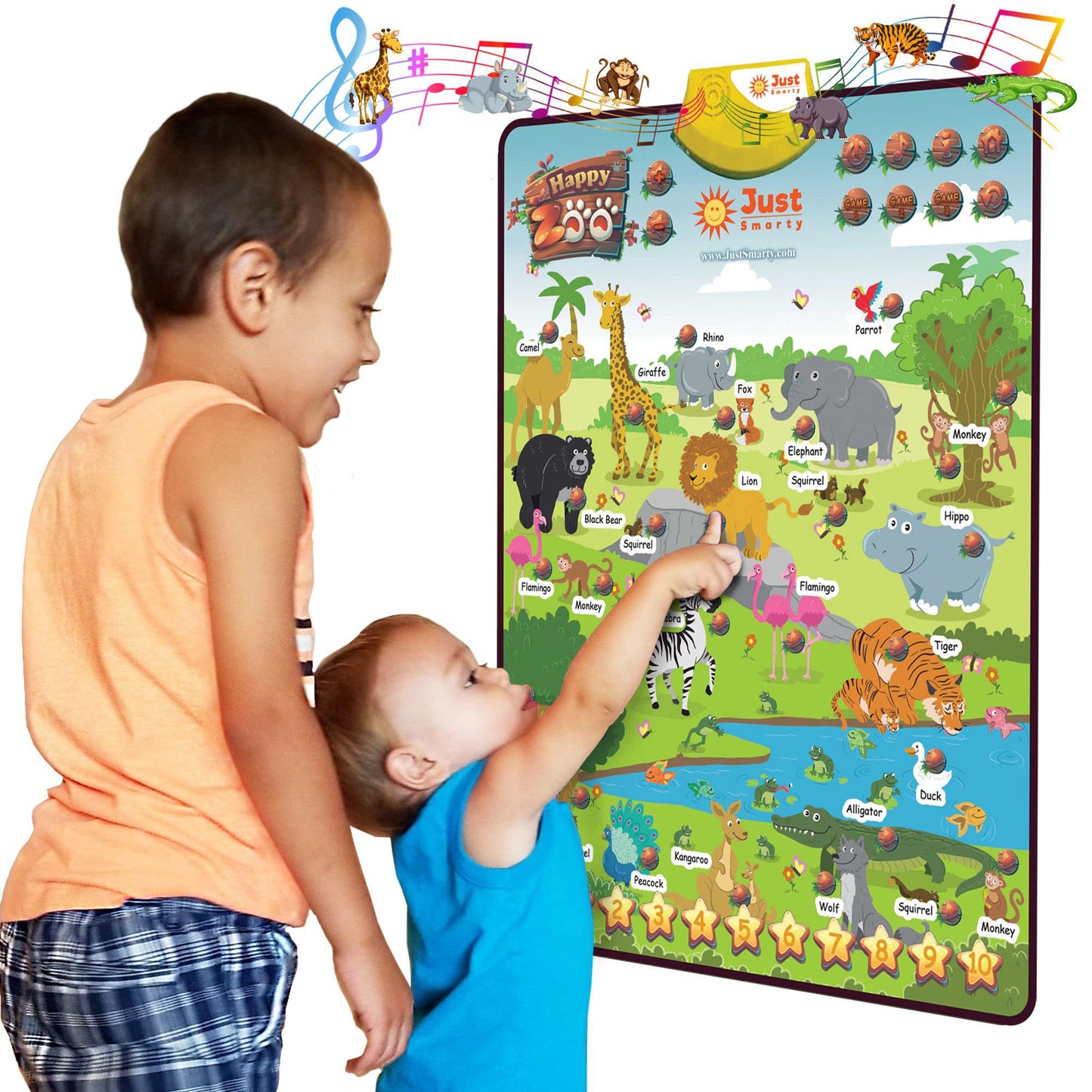 Just Smarty Zoo Animals Toddler Learning Toys Ages 3-6 | Sounds, Counting & Memory Games | Learning Resources Animals for Kids | Animal Facts Game | Toddler Learning Activities