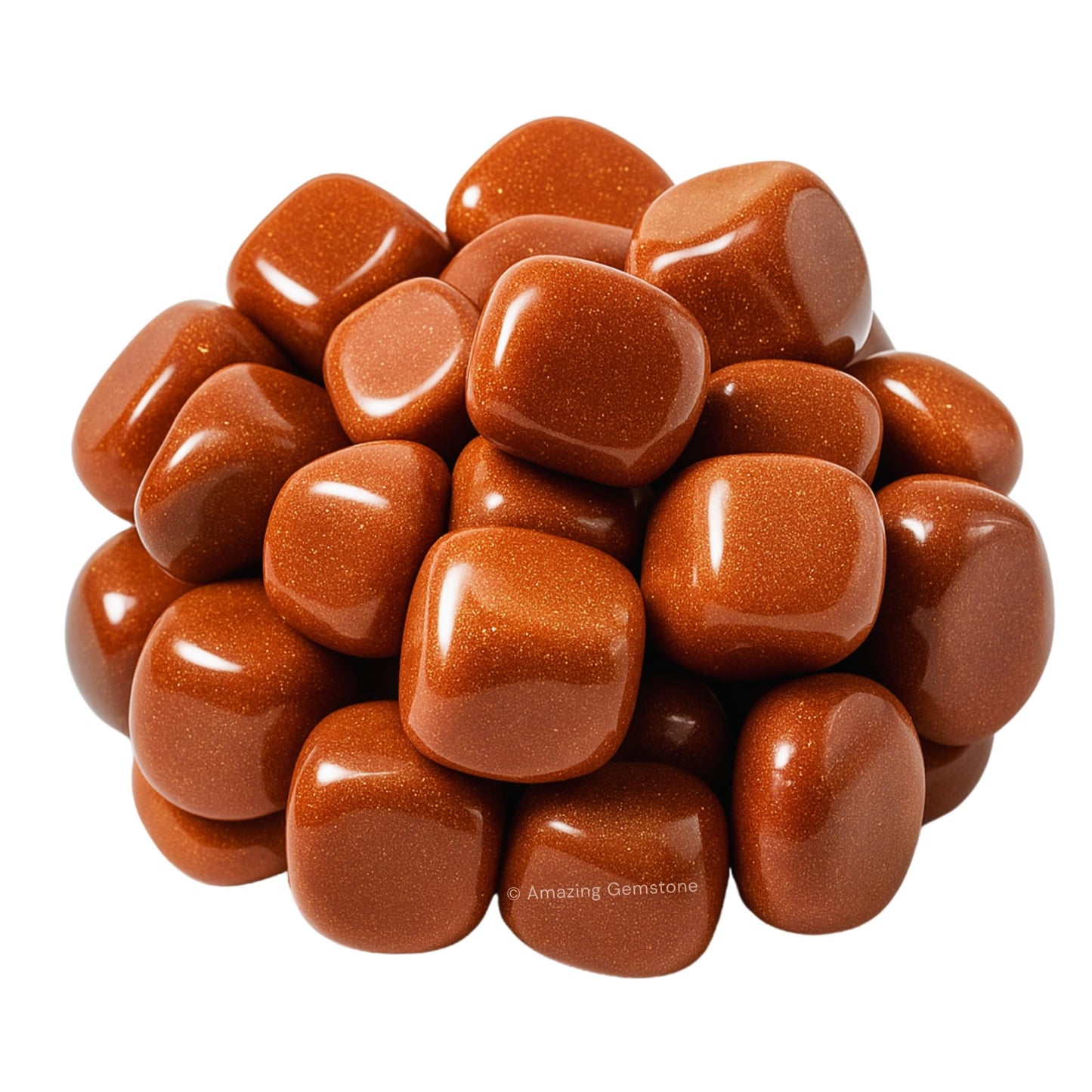 Red Goldstone Crystals and Healing Stones Tumbled - 1 oz Red Goldstone Stone, Natural Healing Stones for Energy Balance, Stress Relief - Premium Polished Gems Rocks for Meditation and Wellness