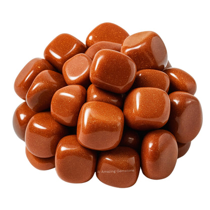 Red Goldstone Crystals and Healing Stones Tumbled - 1 oz Red Goldstone Stone, Natural Healing Stones for Energy Balance, Stress Relief - Premium Polished Gems Rocks for Meditation and Wellness