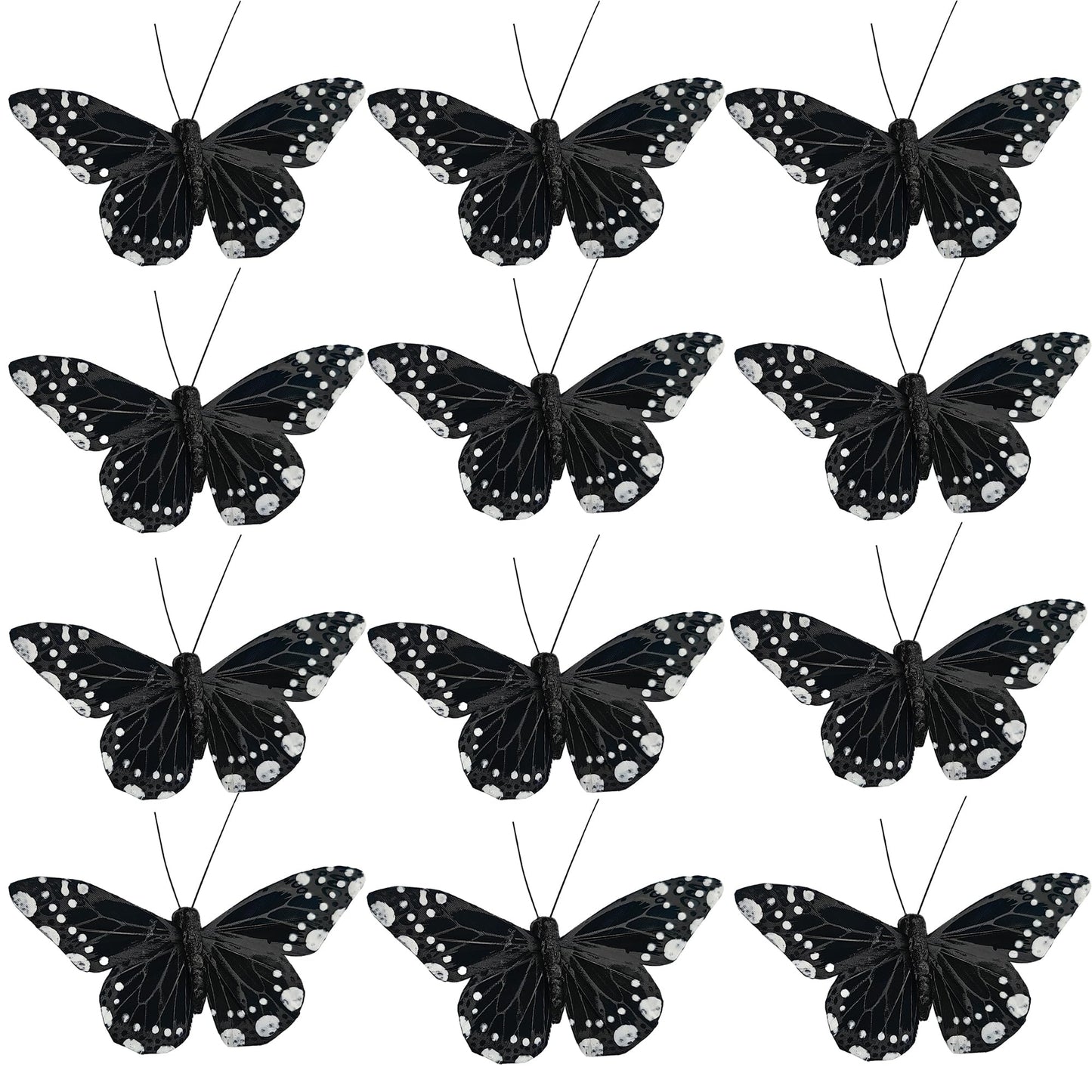 YCHTEWY- 12 pcs Black Butterflies Party Decorations Halloween Decoration Home Decoration…