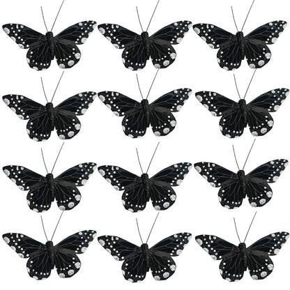 YCHTEWY- 12 pcs Black Butterflies Party Decorations Halloween Decoration Home Decoration…