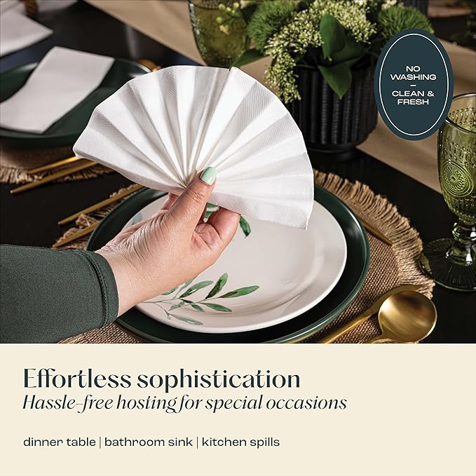 100-Pack Servietto Disposable Linen-Feel Guest Towels