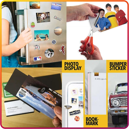 Magnetic Sheets with Adhesive Backing for Crafts, DIY. 12 Strong Craft Magnets 8.5" x 11" to Make Flexible Magnet Self Sticky Tapes, Strips, Squares, Sheet for School Classroom Board, Fridge, Photos