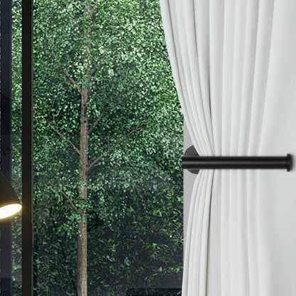 Groleca Adhesive Curtain Holdbacks - 4 Pack No Drill Tie Backs Hooks for Drapes, Damage-Free Wall Mounted Curtain Holders with Strong Adhesive (Black)