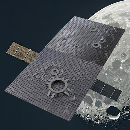 Feleph Space Moon Baseplate 10x10 inches Classic Building Blocks Base Plate Gray Compatible with Major Brands - 4PCS