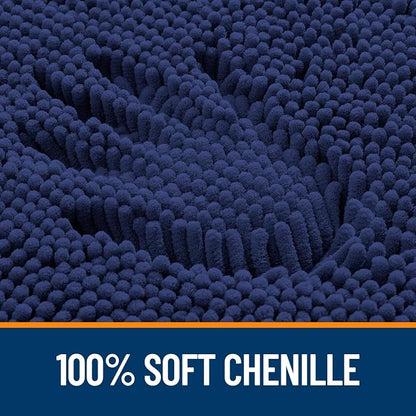 OLANLY Large Bathroom Rugs 70x46, Soft Absorbent Chenille Bath Rugs, Rubber Backing Quick Dry, Machine Washable Bath Mats for Bathroom Floor, Tub and Shower, Home Decor Accessories, Twilight Sapphire