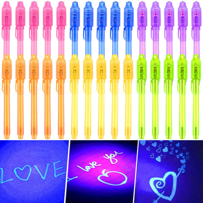YUBAGOWU 30pieces Invisible Ink Pen with UV Black Light Secret Spy Pens Magic Disappearing Ink Markers Classroom Prizes ,Goodie Bag Stuffers Party Favors for kids (30 pieces)