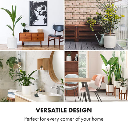 Fox & Fern Plant Pot, Large Plant Pots for Indoor & Outdoor, UV & Frost Resistant Plant Vase with Drainage Plug, Fiberstone, Large Indoor Pots for Plants & Flowers, House Indoor Plant Pot, Single Pot
