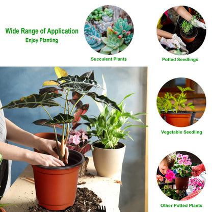 Augshy 110 Pcs 6" Plastic Plants Nursery Pot, Seed Starting Pots for Succulent Seedling Cutting Transplanting