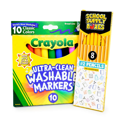 Back to School Essentials Supplies Kit Bundle for K-8 Students – 20-Piece First Day of School Must-Have Set with Notebooks, Pencils, Folders & More