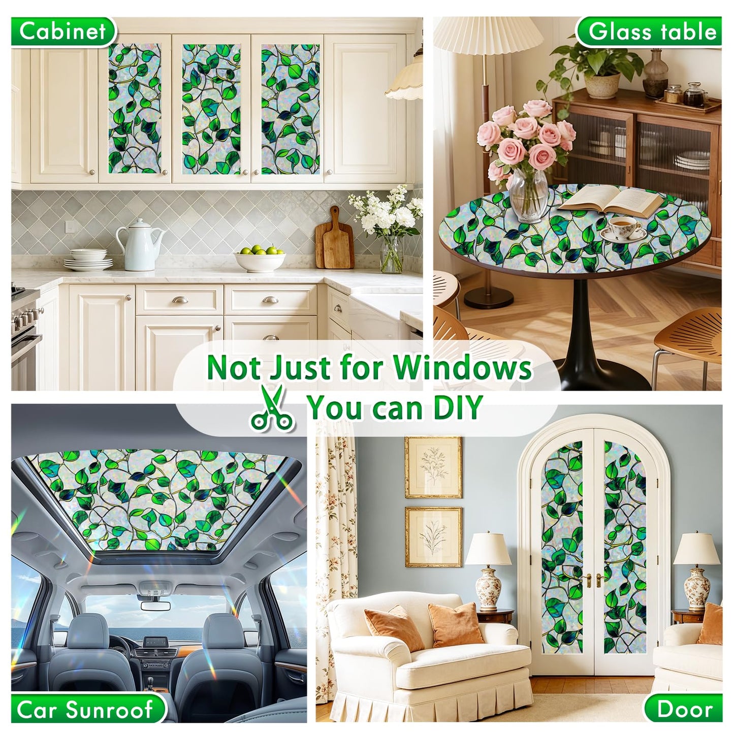 SOMWISE Rainbow Window Privacy Film,Heat Control,UV Blocking,Anti-Glare,Day & Night Privacy Protection & Decoration for Home, Bathroom,Glass Door,Static Cling,Renter-Friendly with Installation Tools