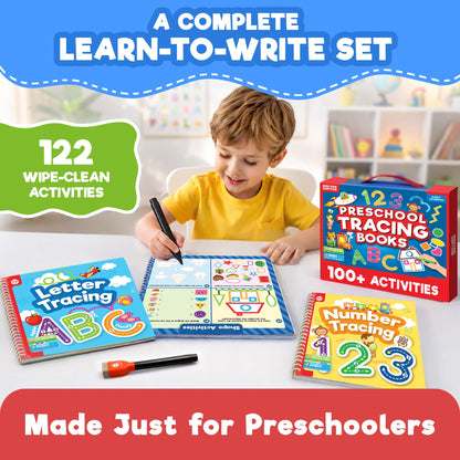 Doctor Jupiter Preschool Tracing Books for Toddlers, 3+ Year Old Kids — Learning Activity Books, Educational Toys, 100+ Wipe Clean Preschool & Kindergarten Activities