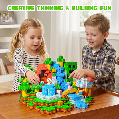 Lukoca Magnetic Building Blocks STEM Toy for Kids 3+ Toddler Educational Construction Gift for Boys & Girls (Green Forest -100pcs)